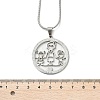 201 Stainless Steel Crystal Rhinestone Ring with Family Pendant Necklaces for Mother's Day Gift NJEW-P327-04P-A-4