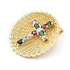 Brass Micro Pave Cubic Zirconia Pendants KK-S510-34G-02-2