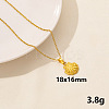 304 Stainless Steel Shell Shape Pendant Necklaces JQ3185-2-1