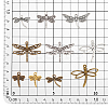 100PCS 10Style Tibetan Style Dragonfly Alloy Pendants TIBEP-PH0001-63-2