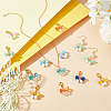 6 Sets Butterfly Copper Wire Wrapped Glass Pendant Decorations HJEW-GA0001-52-5