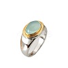Oval Brass Cat Eye Finger Rings FS-WGC727D-04-5