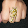 Brass Micro Pave Clear Cubic Zirconia Finger Rings FS-WG77E03-07-1
