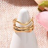 304 Stainless Steel Multilayer Open Cuff Rings for Women RJEW-Z077-01G-01-2