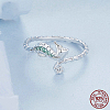 925 Sterling Silver Micro Pave Cubic Zirconia Adjustable Open Cuff Rings for Women FS-WG3D7C7-01-2