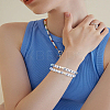 2Pcs 2 Styles Word Acrylic Heart Beaded Stretch Bracelets BJEW-LP0004-28-1