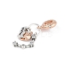 Brass Pendants with Cubic Zirconia European Beads LS-KK-Q015-01A-2