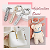 16Pcs Alloy Rhinestone Spring Gate Rings FIND-SP0004-52B-7