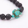 Lava Rock Beaded Stretch Bracelets BJEW-JB03036-02-2