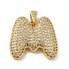 Brass Micro Pave Cubic Zirconia Pendants KK-E061-03G-13-1
