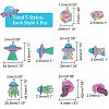 20Pcs 5 Style Alien Theme Colorful Acrylic Pendants FIND-CA0006-56-2