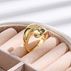 Rack Plating Brass Micro Pave Clear Cubic Zirconia Cuff Finger Rings for Women RJEW-M028-22G-01-4