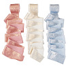 3 Rolls 3 Colors Single Face Hot Stamping Polyester Frayed Ribbon OCOR-TA0002-61-2