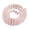 Transparent Electroplate Glass Beads Strands EGLA-Q132-6MM-01A-13-2