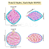 60Pcs 2 Style 201 Stainless Steel Filigree Pendants STAS-DC0008-56-2