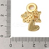 Rack Plating Brass Micro Pave Clear Cubic Zirconia European Dangle Charms KK-P279-30G-3