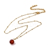Natural Carnelian(Dyed & Heated) Round Pendant Necklaces NJEW-U026-20G-4