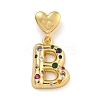 Brass Micro Pave Colorful Cubic Zirconia Pendants KK-P281-01G-B-1