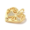 Rack Plating Brass Micro Pave Clear Cubic Zirconia Pendants KK-C047-14G-2
