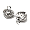 Brass Micro Pave Clear Cubic Zirconia Charms KK-G472-01P-2