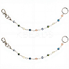 2Pcs Glass Beads Keychain HJEW-SC0002-30-1