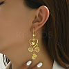 Fashionable Brass Heart Tassel Hoop Earrings JG7155-4