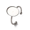 304 Stainless Steel Open Cuff Ring Components STAS-S134-01P-F01-1