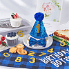 Polyester and Polycotton Pet Hat & Collar & Bib Birthday Party set AJEW-WH20010-97-4