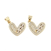 Brass Pave Clear Cubic Zirconia Pendants KK-U009-05I-G-1