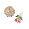 Glass Enamel Beads Pendants PALLOY-JF04137-01-3