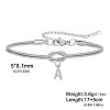 304 Stainless Steel Initial Charm Bracelets FS-WGD8E41-07-2