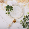 Cotton Rope & Wood Beads Knitting Wind Chime Pendant CF-TAC0001-08-5