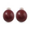 Brass Enamel Stud Earrings for Women EJEW-U055-23B-G-2