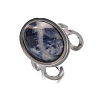 Oval Natural Sodalite Finger Rings RJEW-M062-02P-05-2