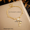 304 Stainless Steel Pave Natural Shell & Crystal Rhinestone Charm Double Layer Anklets for Women FS-WGA3011-02-2