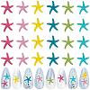 60Pcs 6 Colors Starfish Iron Alloy Cabochon MRMJ-WH20004-09A-1