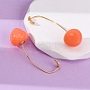 Fruit Brass Resin Stud Earrings EJEW-A140-03A-G-3