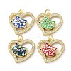 Valentine's Day Brass Micro Pave Clear Cubic Zirconia Pendants KK-C045-16G-1