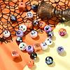 Halloween Theme Plating Acrylic Beads OACR-CJC0009-08-6