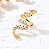 Brass Clear Cubic Zirconia Cuff Earrings EJEW-Q025-01B-G-4