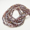 Electroplate Glass Beads Strands EGLA-D018-6x6mm-81-2