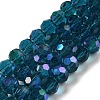 Electroplate Transparent Glass Beads Strands X-EGLA-A035-T6mm-L12-1