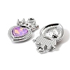 UV Plating Alloy Glass Pendants FIND-K032-10P-3
