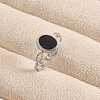 304 Stainless Steel with Enamel Cuff Open Rings for Women CS7687-2-1