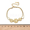 304 Stainless Steel Micro Pave Clear Cubic Zirconia Daisy Link Bracelets BJEW-F533-01B-G-5