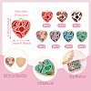 14Pcs 7 Colors Rack Plating Alloy Enamel Pendants ENAM-TA0002-54-4