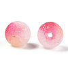 Frosted Baking Paint Crackle Glass Beads with Glitter Powder DGLA-T004-8mm-01A-3