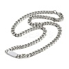 7MM 304 Stainless Steel Cuban Link Chain Necklaces for Women Men NJEW-Z093-03P-4
