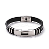 Men's Silicone Cord Bracelet LS-BJEW-M206-02BP-1
