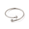 Non-Tarnish 304 Stainless Steel Wire Wrapped Open Cuff Ring for Women RJEW-E066-12P-2